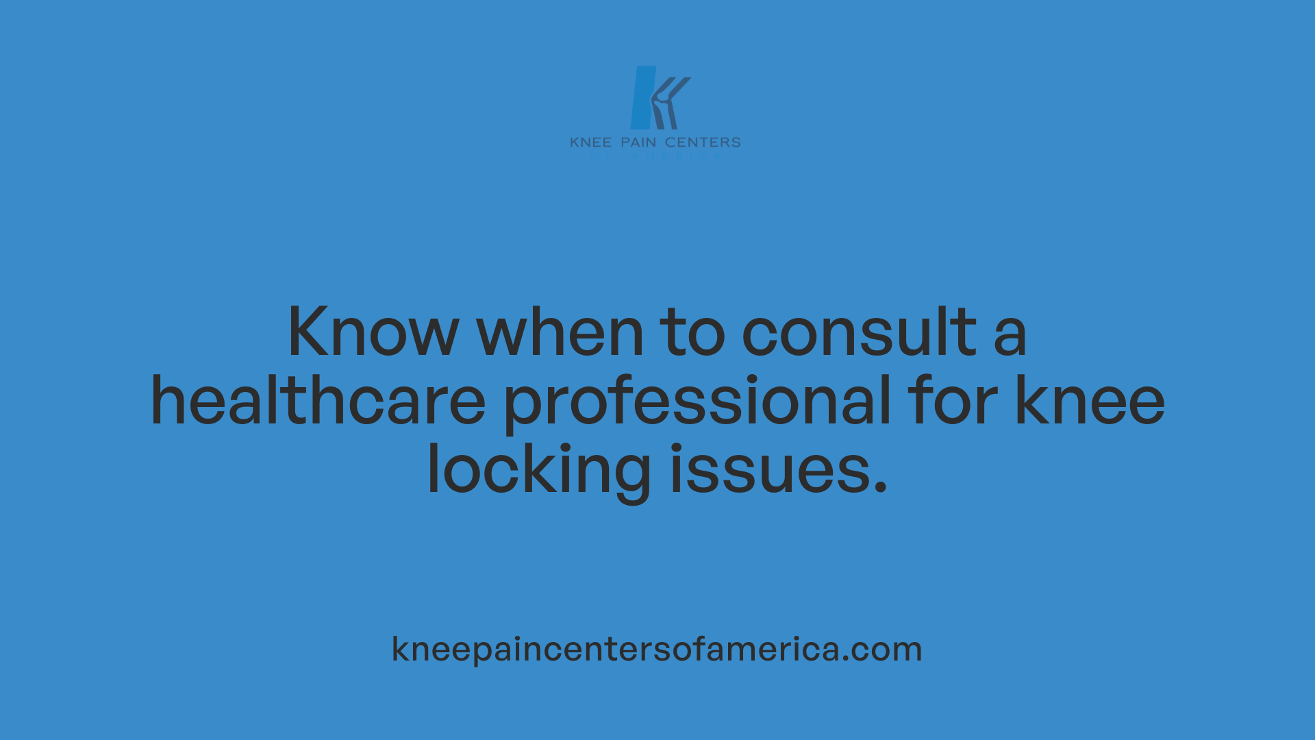 Know when to consult a healthcare professional for knee locking issues.
