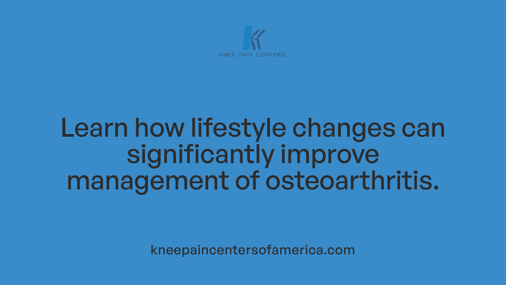 Learn how lifestyle changes can significantly improve management of osteoarthritis.
