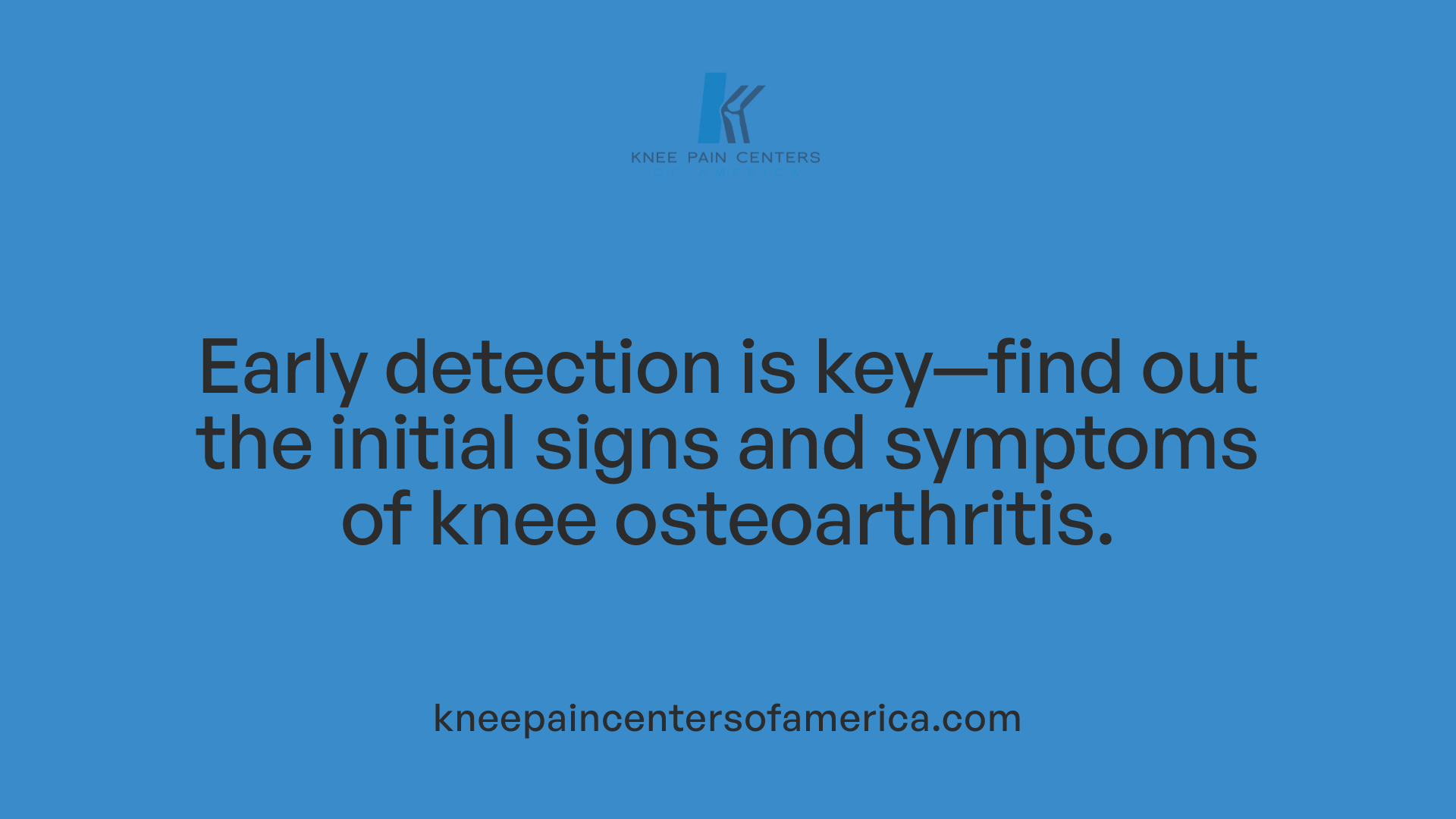 Early detection is key—find out the initial signs and symptoms of knee osteoarthritis.
