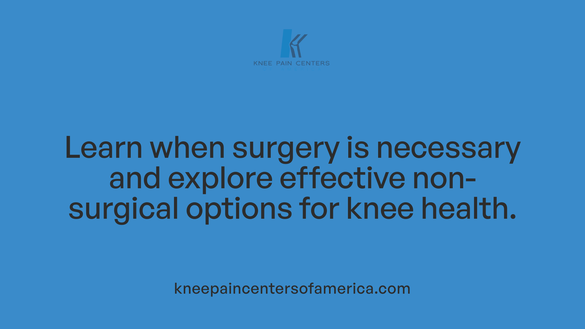 Learn when surgery is necessary and explore effective non-surgical options for knee health.