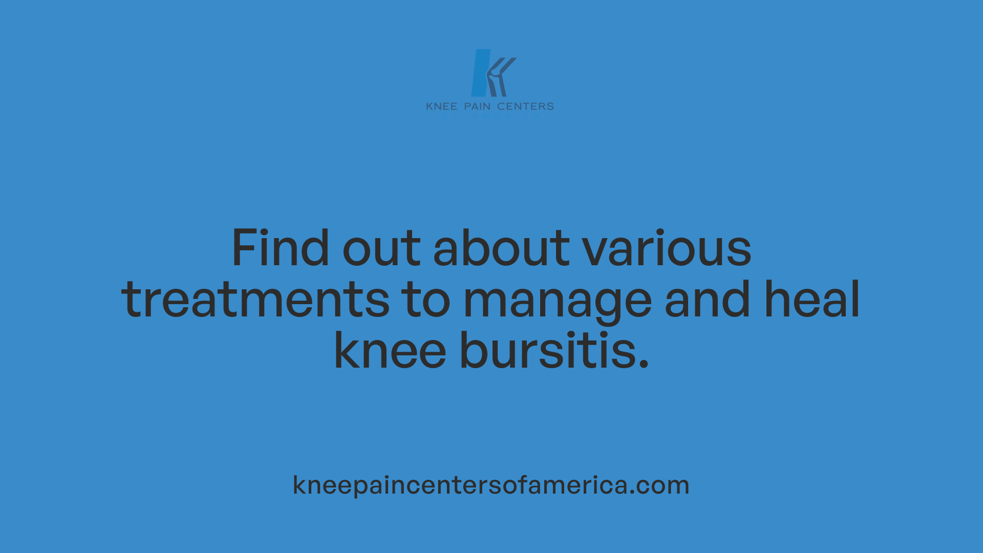 Find out about various treatments to manage and heal knee bursitis.