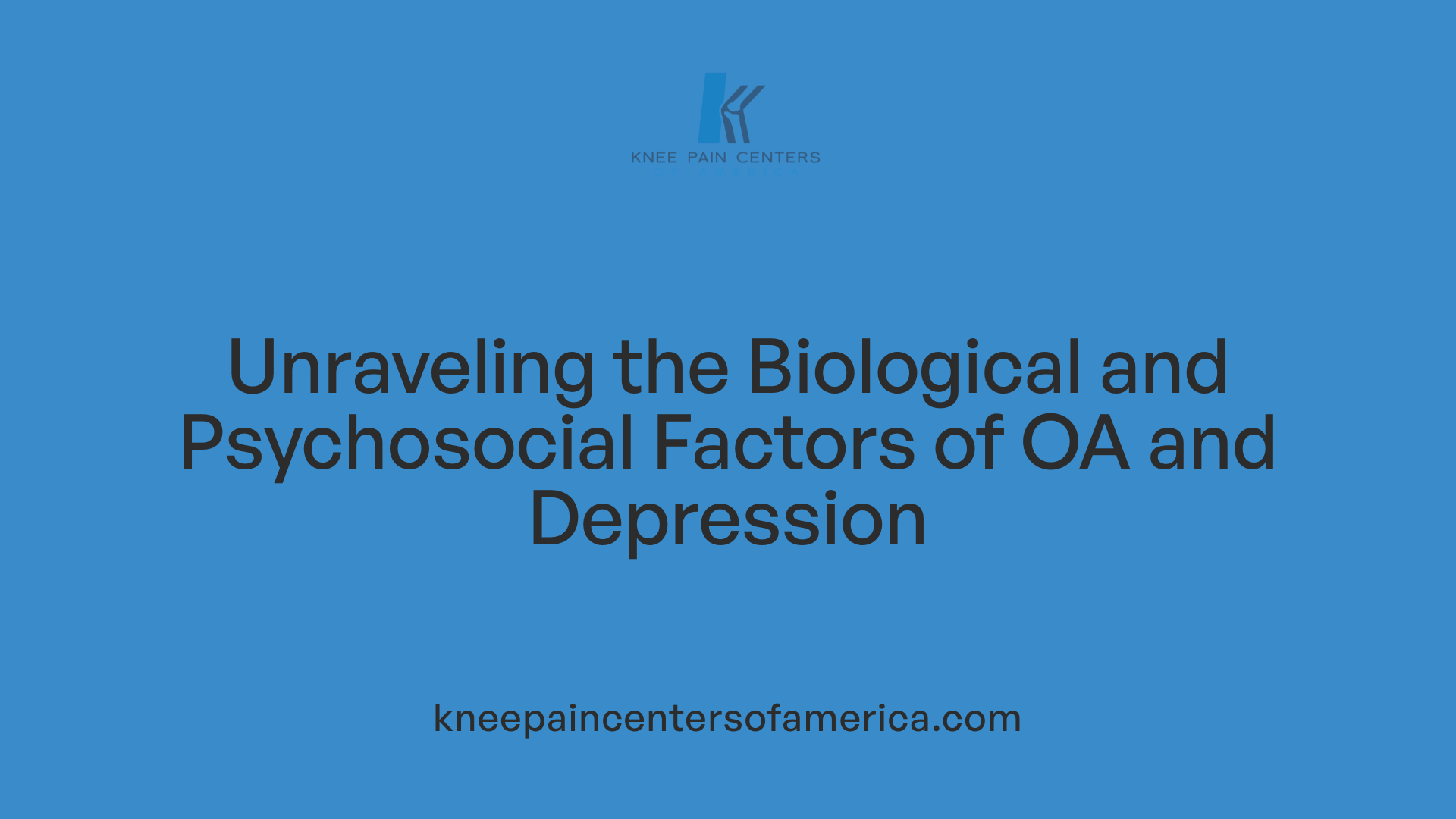 Unraveling the Biological and Psychosocial Factors of OA and Depression