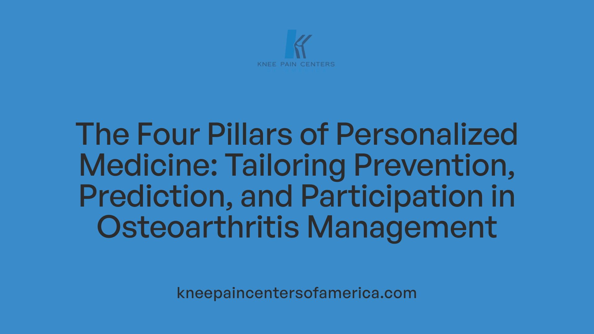 The Four Pillars of Personalized Medicine: Tailoring Prevention, Prediction, and Participation in Osteoarthritis Management