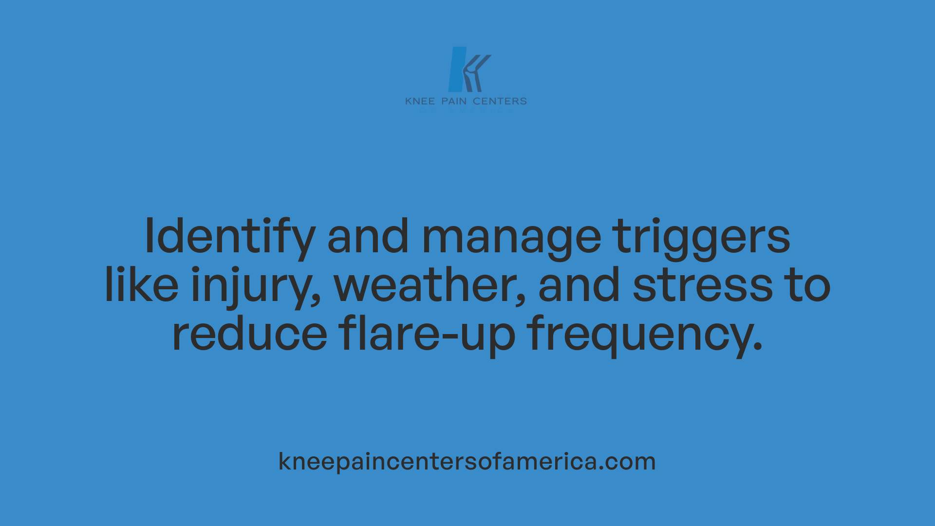 Identify and manage triggers like injury, weather, and stress to reduce flare-up frequency.