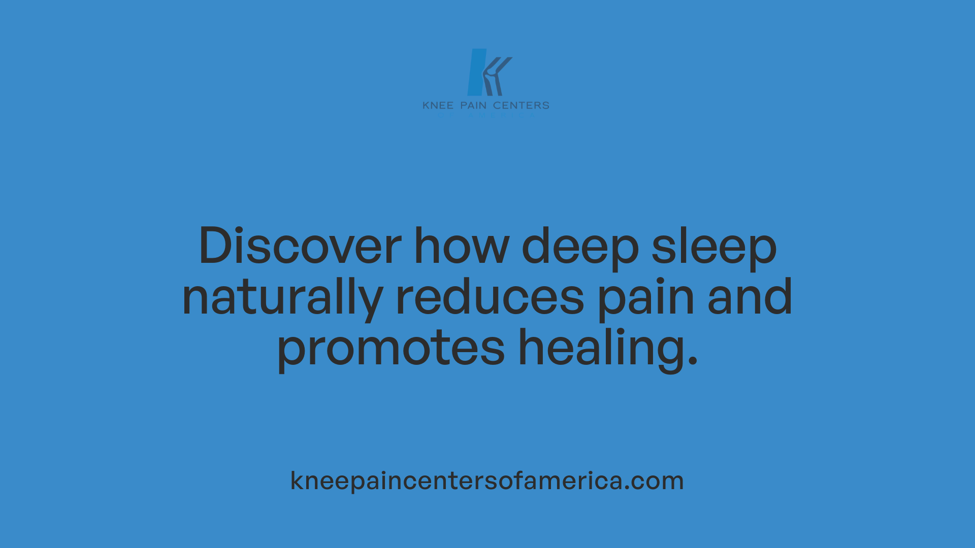 Discover how deep sleep naturally reduces pain and promotes healing.