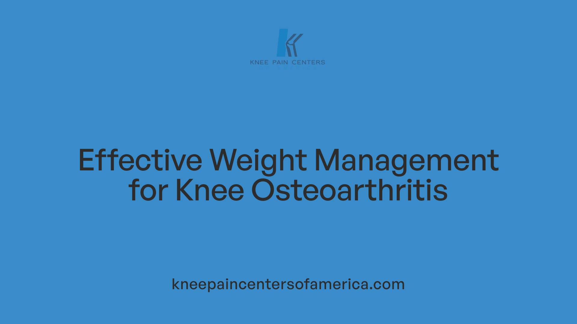 Effective Weight Management for Knee Osteoarthritis