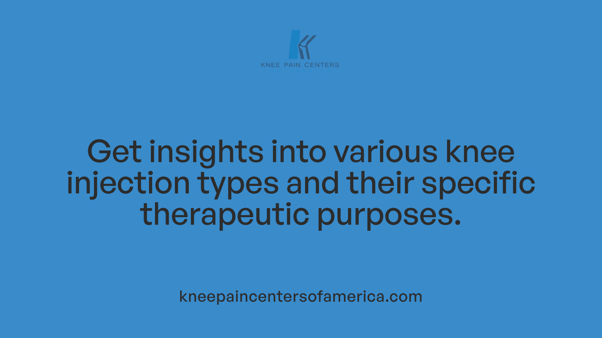 Get insights into various knee injection types and their specific therapeutic purposes.