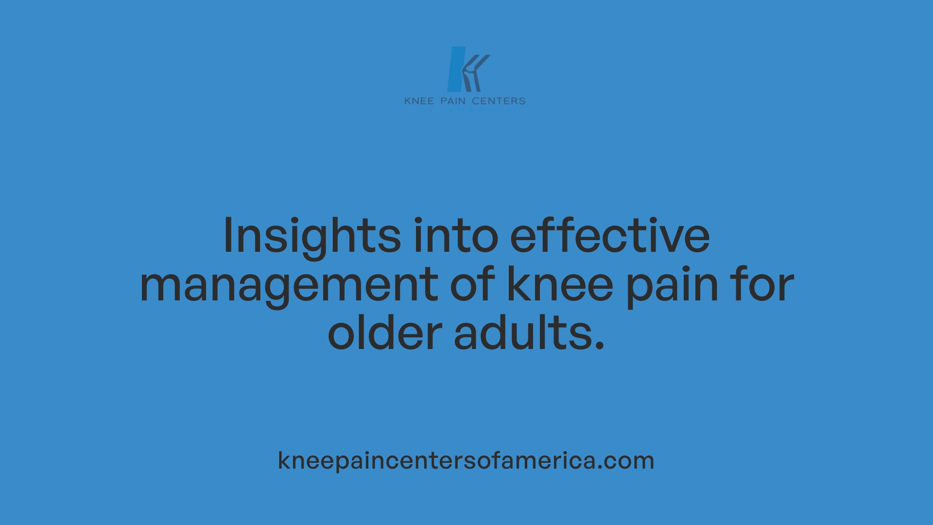 Insights into effective management of knee pain for older adults.