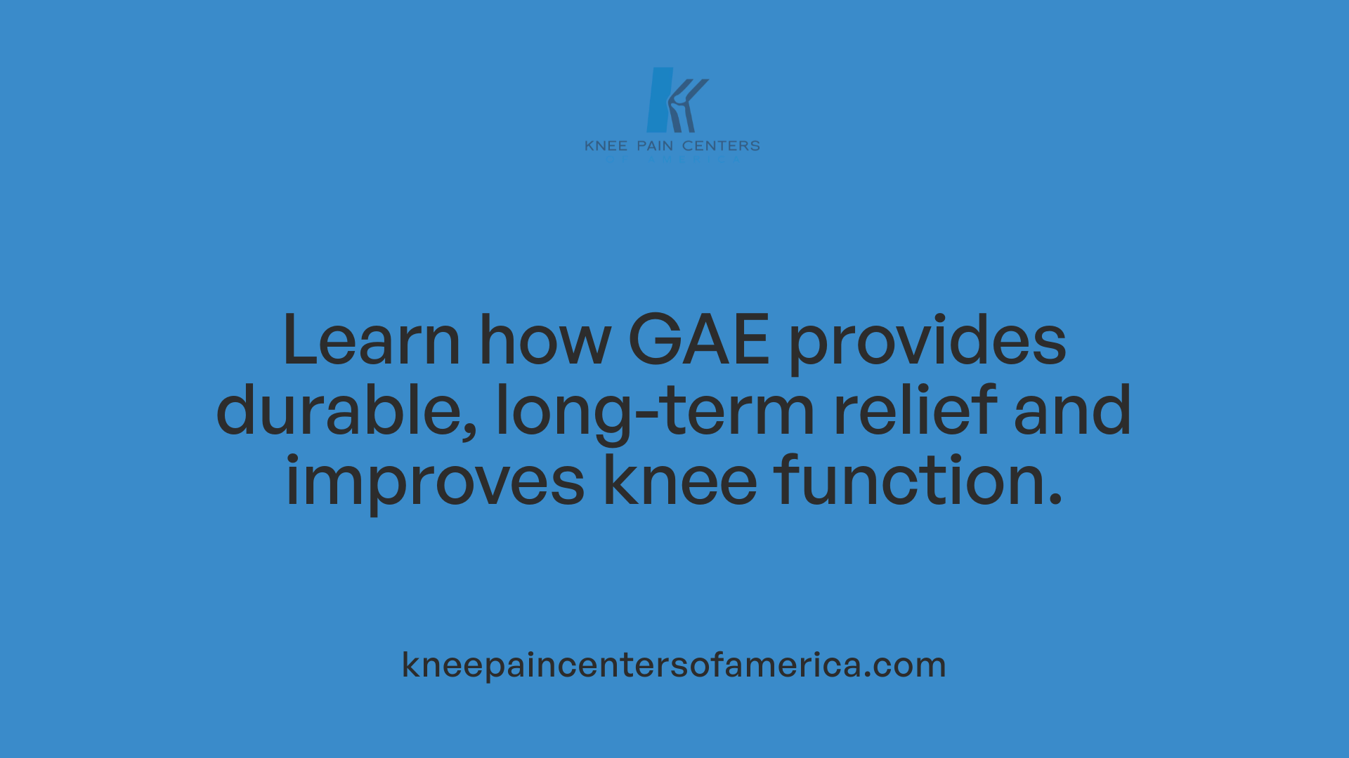 Learn how GAE provides durable, long-term relief and improves knee function.
