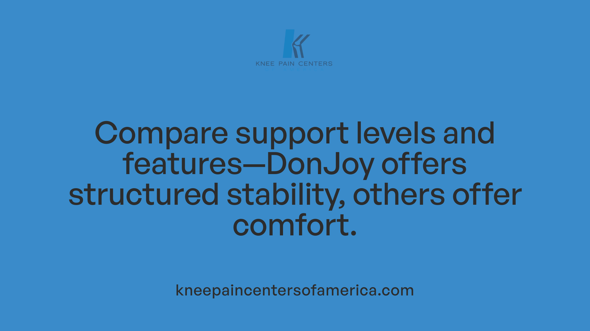 Compare support levels and features—DonJoy offers structured stability, others offer comfort.