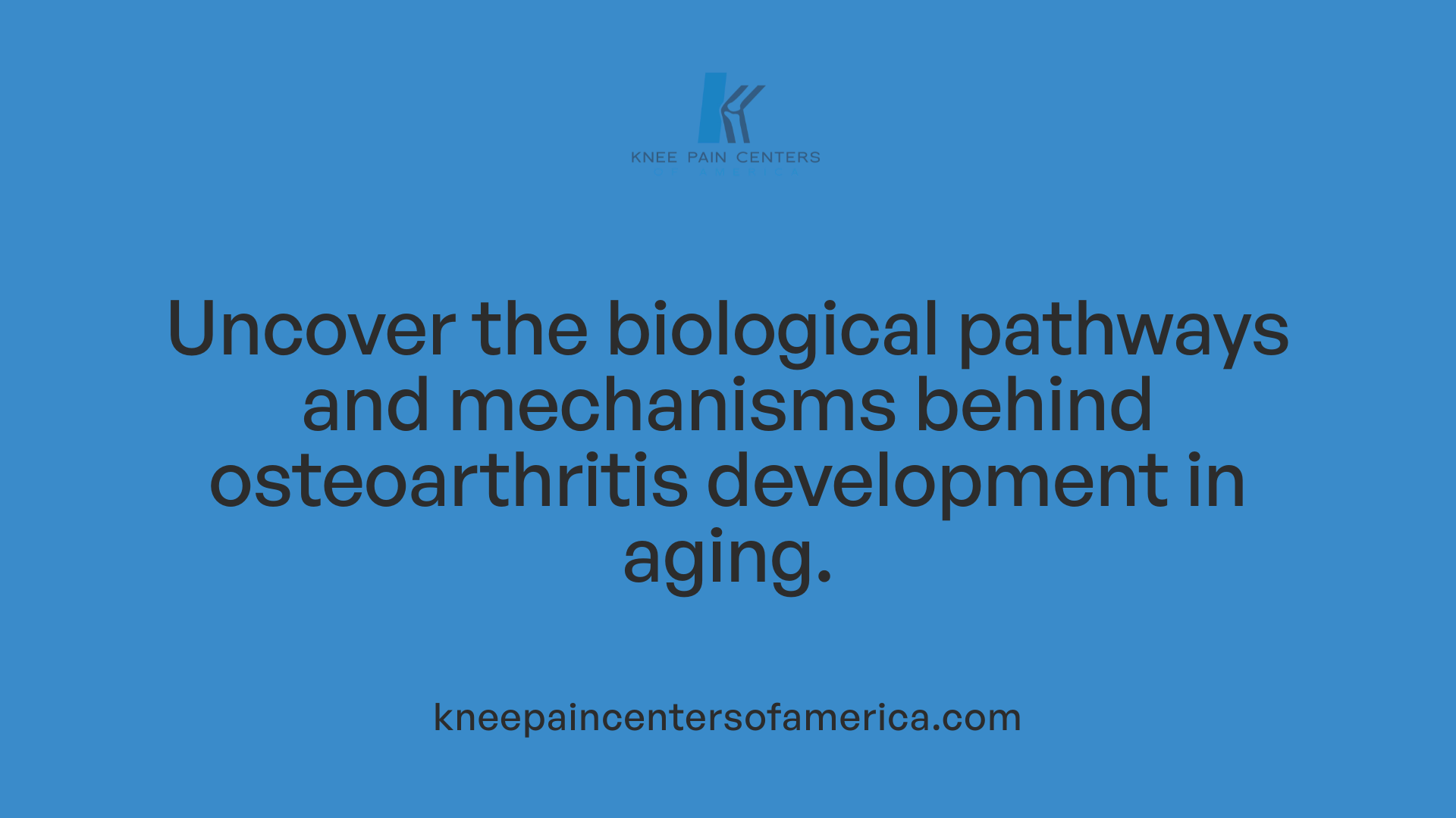 Uncover the biological pathways and mechanisms behind osteoarthritis development in aging.