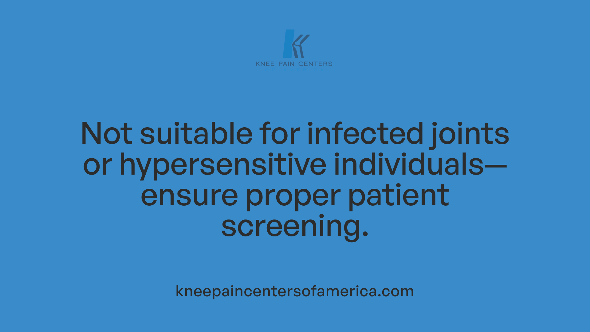 Not suitable for infected joints or hypersensitive individuals—ensure proper patient screening.