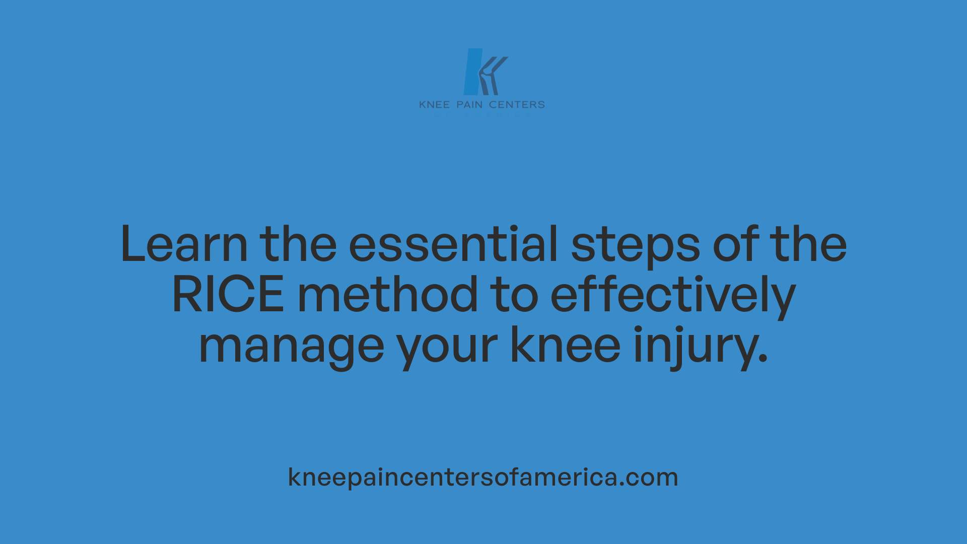 Learn the essential steps of the RICE method to effectively manage your knee injury.