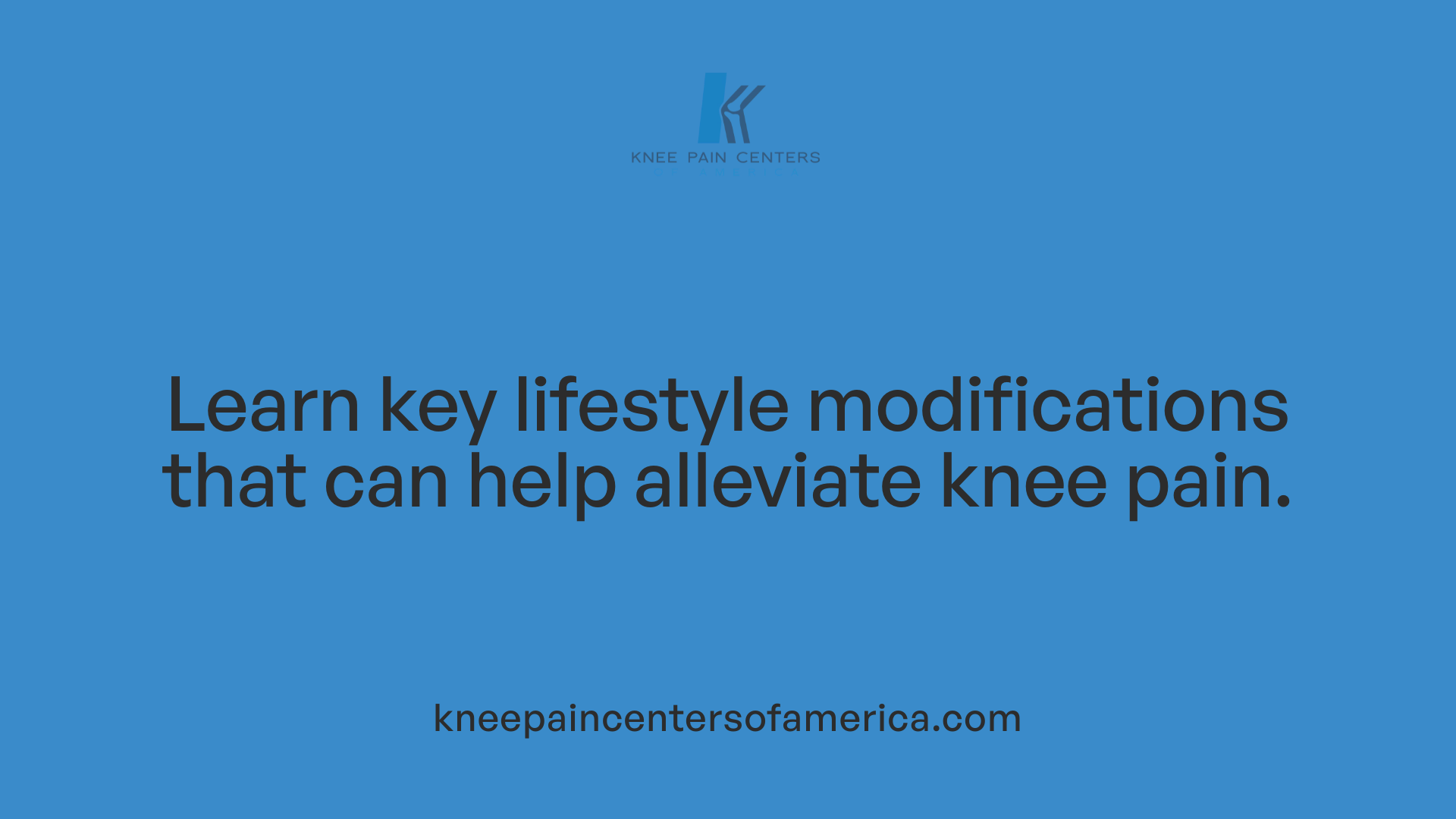 Learn key lifestyle modifications that can help alleviate knee pain.