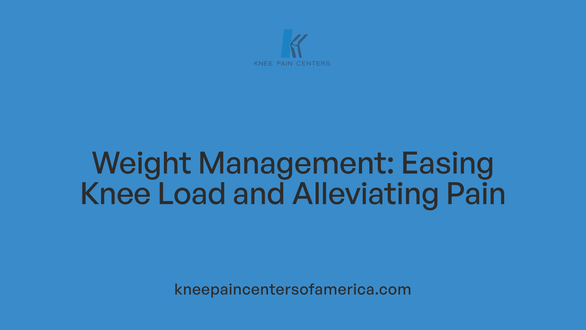Weight Management: Easing Knee Load and Alleviating Pain