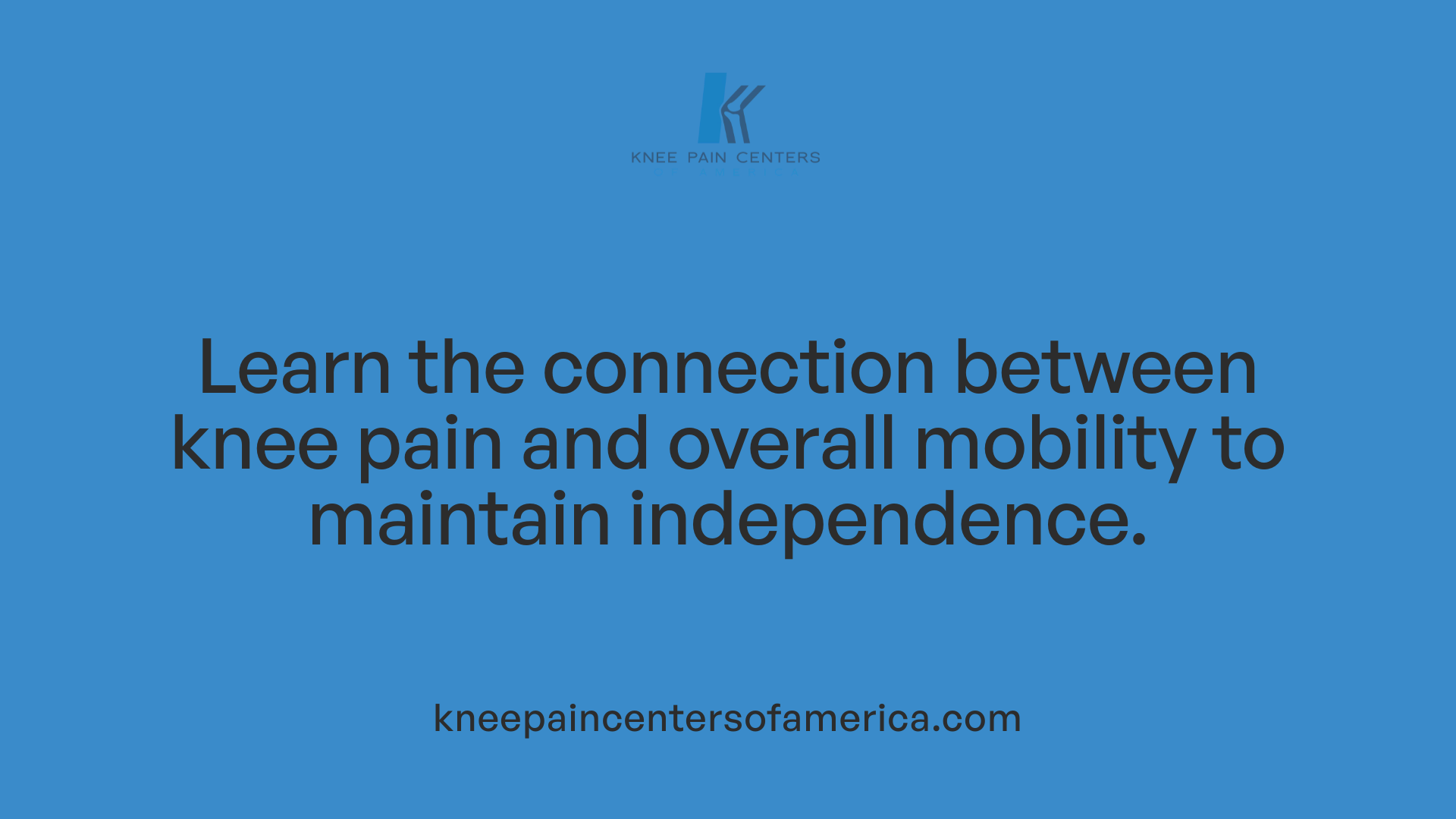 Learn the connection between knee pain and overall mobility to maintain independence.
