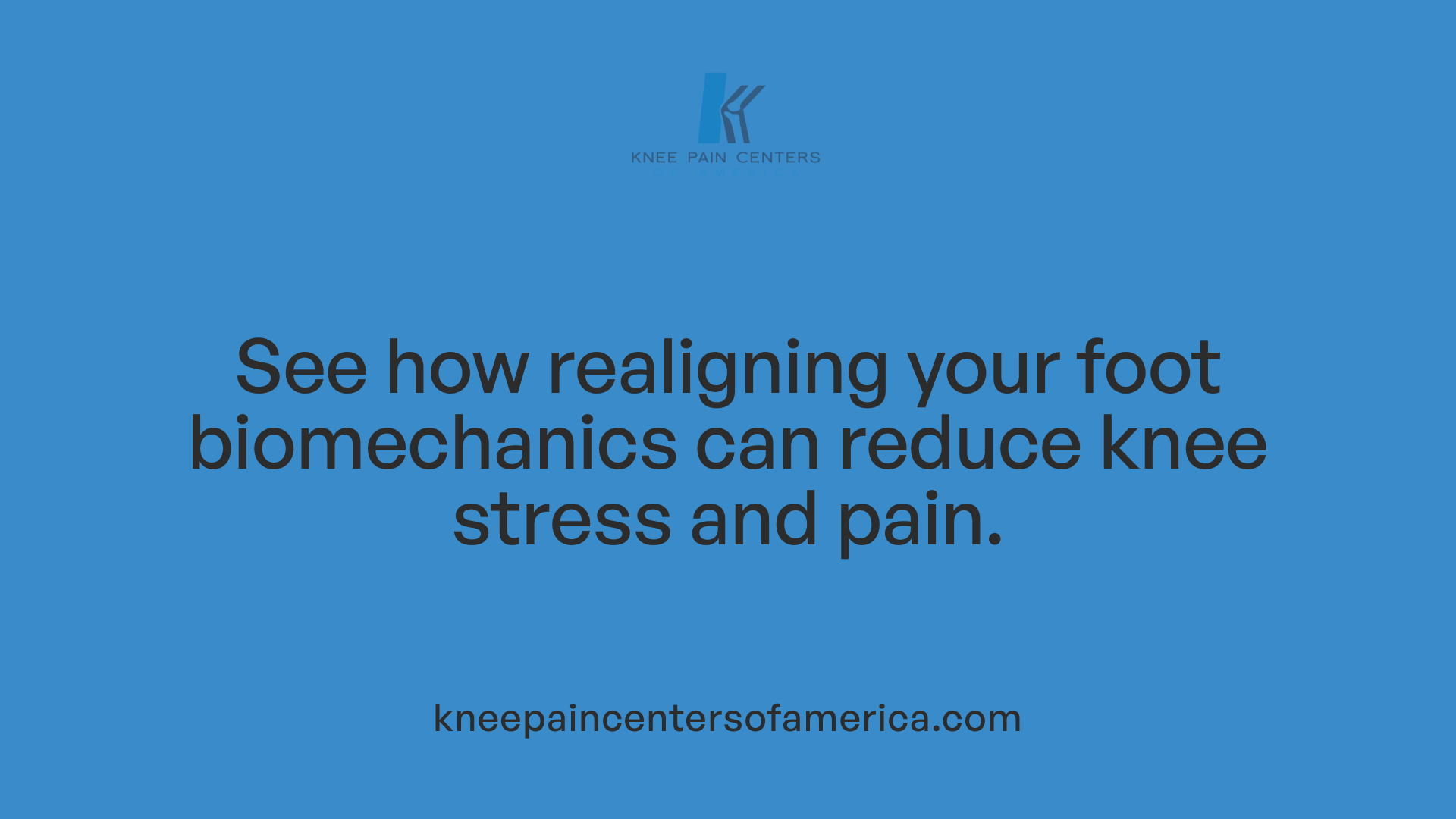 See how realigning your foot biomechanics can reduce knee stress and pain.