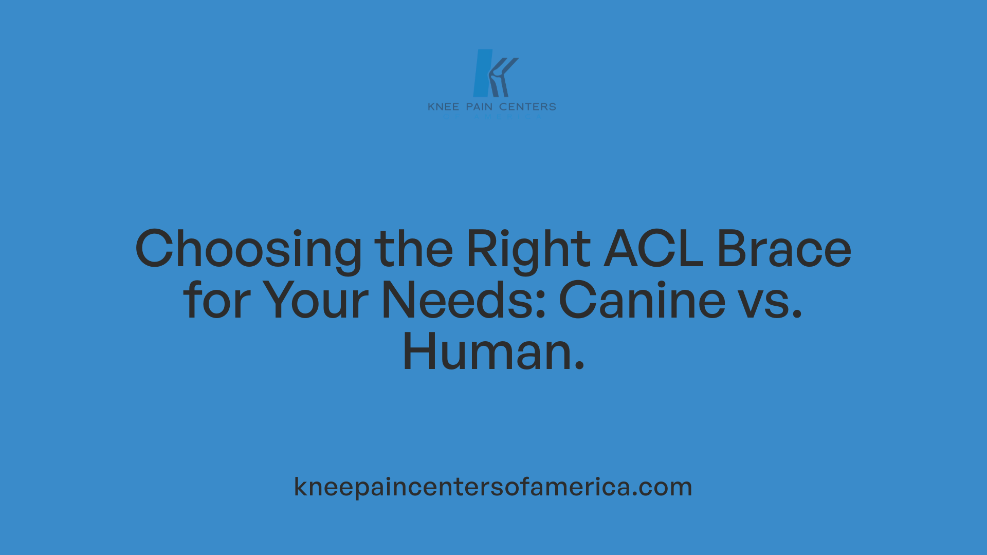 Choosing the Right ACL Brace for Your Needs: Canine vs. Human.